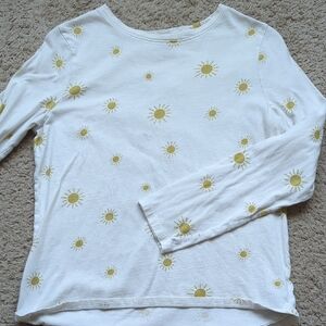 Old Navy Softest Tee in White with Subtle Yellow Sun